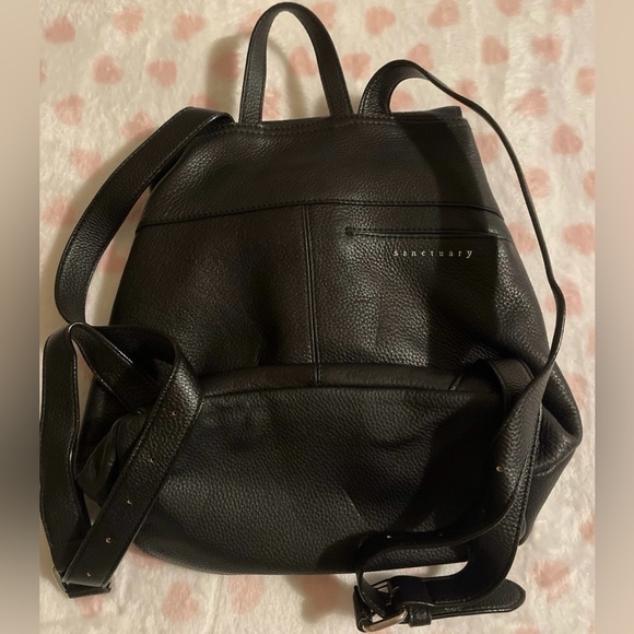 NWOT Sanctuary Black Leather Backpack - Picture 11 of 13